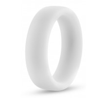 Белое люминесцентное эрекционное кольцо Silicone Glo Cock Ring