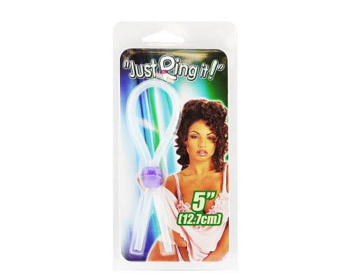 Заказать Прозрачное лассо с фиолетовой бусиной SILICONE COCK RING WITH BEAD LAVENDER