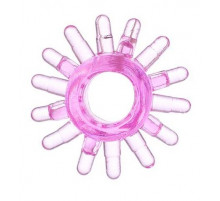 Розовое гелевое эрекционное кольцо с шипиками
