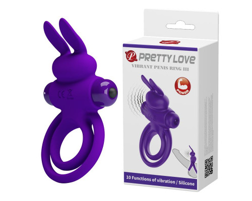 Заказать Фиолетовое эрекционное кольцо с вибростимуляцией клитора Vibrant Penis Ring III