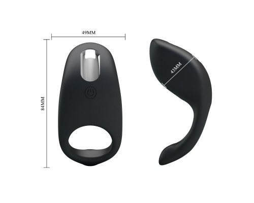 Заказать Черное перезаряжаемое эрекционное кольцо Gemma