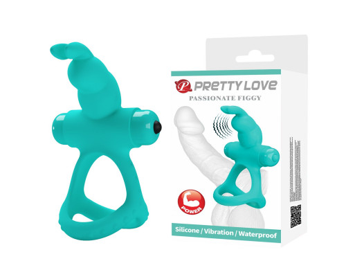 Заказать Бирюзовое эрекционное виброкольцо Passionate Figgy