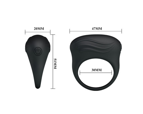 Заказать Черное вибрирующее эрекционное кольцо