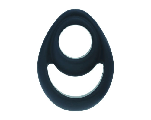 Черное эрекционное кольцо Double Ergo Silicone Cockring