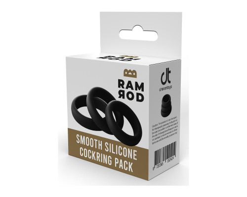 Набор из 3 черных эрекционных колец Smooth Silicone Cockring Pack
