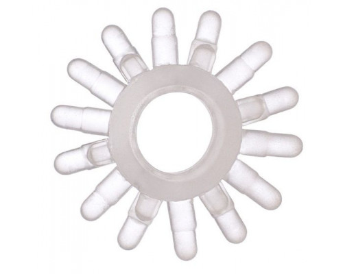 Прозрачное гелевое эрекционное кольцо с шипиками