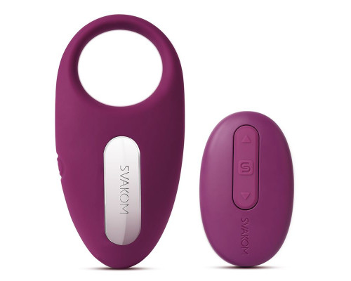 Заказать Фиолетовое эрекционное кольцо Winni с вибрацией и пультом ДУ