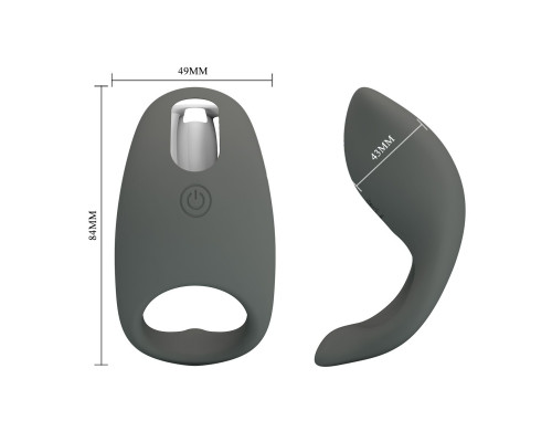 Заказать Серое эрекционное кольцо с вибростимуляцией клитора