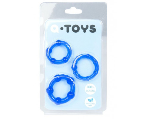 Заказать Набор из 3 синих эрекционных колец A-toys
