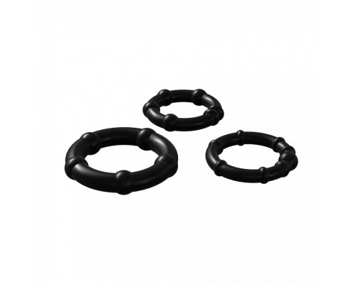 Набор из 3 черных эрекционных колец Babooom Ring Set Набор из 3 черных эрекционных колец Babooom Ring Set