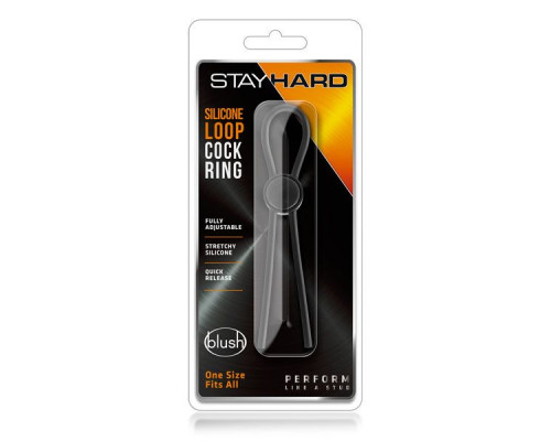 Заказать Черное силиконовое лассо на пенис SILICONE LOOP COCK RING