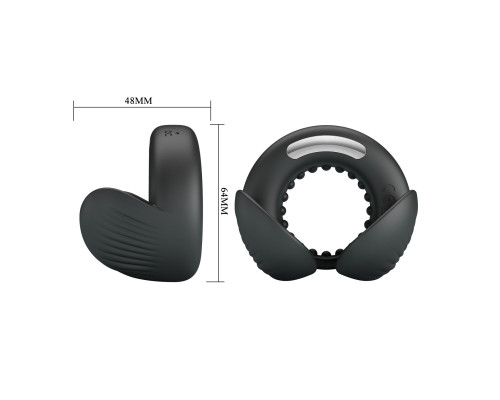 Черное эрекционное виброкольцо Quentin