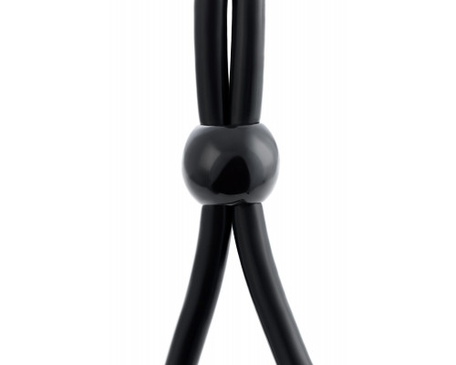 Заказать Черное лассо на пенис с тремя бусинами