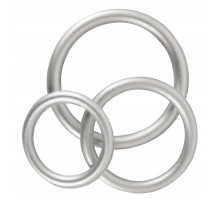 Набор из 3 эрекционных колец под металл Metallic Silicone Cock Ring Set