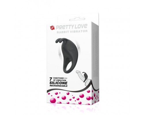 Заказать Чёрное эрекционное кольцо с вибрацией Rabbit Vibrator