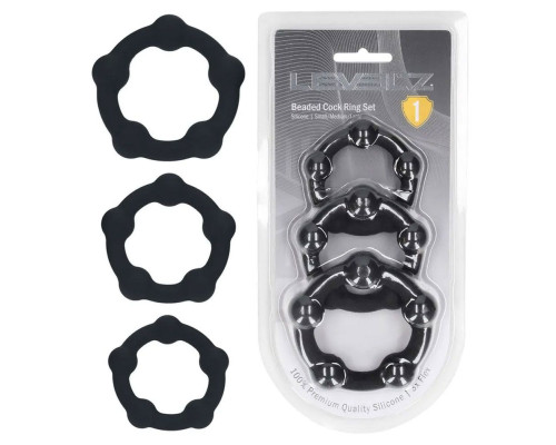 Набор из 3 эрекционных колец Beaded Silicone Cockring Set