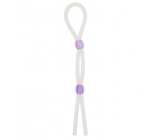 Прозрачное эрекционное кольцо-лассо SILICONE LASSO COCK RING DUAL BEADS