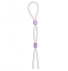 Прозрачное эрекционное кольцо-лассо SILICONE LASSO COCK RING DUAL BEADS