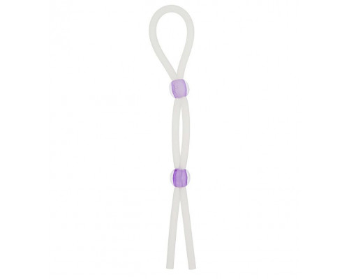 Заказать Прозрачное эрекционное кольцо-лассо SILICONE LASSO COCK RING DUAL BEADS