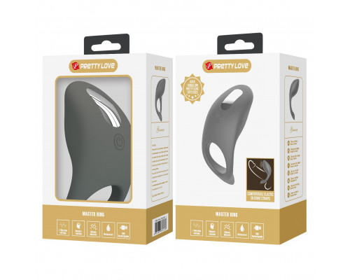 Заказать Серое эрекционное кольцо с вибростимуляцией клитора