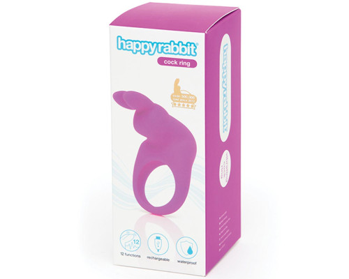 Заказать Фиолетовое эрекционное виброкольцо Happy Rabbit Rechargeable Rabbit Cock Ring
