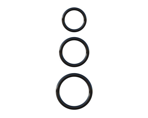 Заказать Набор из трех черных эрекционных колец Silicone 3-Ring Stamina Set