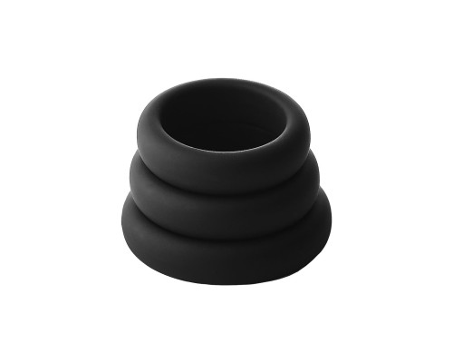 Набор из 3 черных эрекционных колец Smooth Silicone Cockring Pack