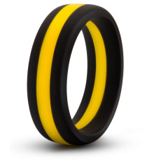 Черно-желтое силиконовое эрекционное кольцо Silicone Go Pro Cock Ring