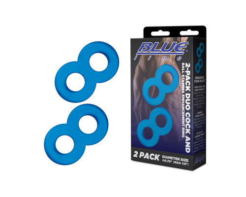 Заказать Комплект из 2 эрекционных колец-восьмерок 2-Pack Duo Cock And Ball Stamina Enhancement Ring