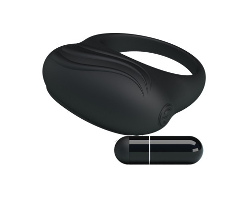 Заказать Черное вибрирующее эрекционное кольцо