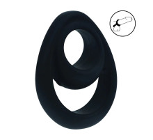 Черное эрекционное кольцо Double Ergo Silicone Cockring