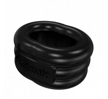 Чёрное эрекционное виброкольцо Stretch