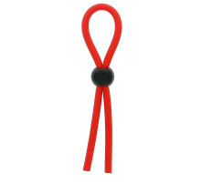 Красное эрекционное лассо с одной бусинкой-утяжкой STRETCHY THICK LASSO