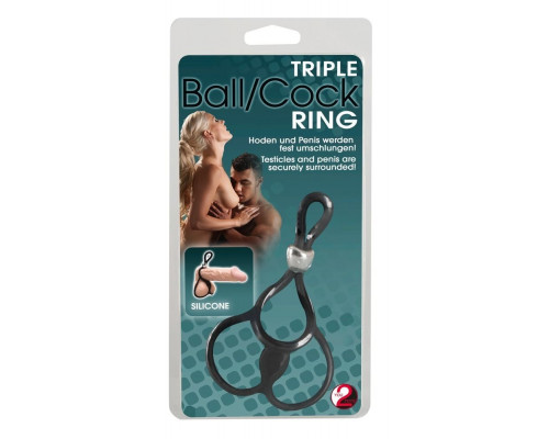 Заказать Лассо с подхватом мошонки Triple Ball-und Cockring