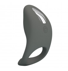 Серое эрекционное кольцо с вибростимуляцией клитора