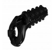 Чёрное эрекционное виброкольцо Tickle