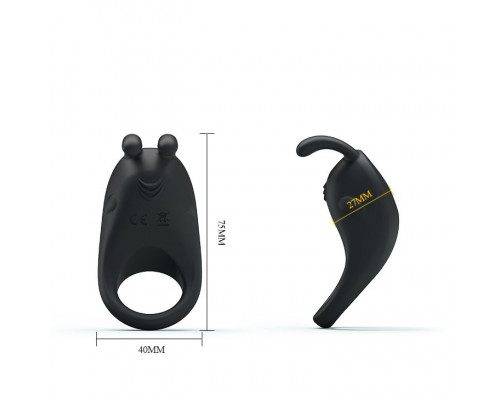 Заказать Чёрное эрекционное кольцо с вибрацией Rabbit Vibrator