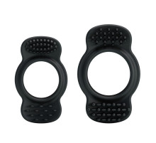 Набор из 2 эрекционных колец с щеточками для наружной стимуляции