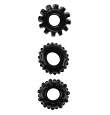 Набор из 3 черных эрекционных колец SET OF 3 COCKRINGS