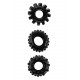 Заказать Набор из 3 черных эрекционных колец SET OF 3 COCKRINGS