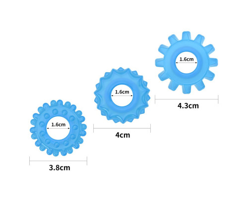 Заказать Набор из 3 голубых, светящихся в темноте эрекционных колец Lumino Play