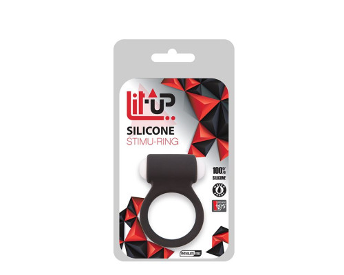 Чёрное эрекционное виброкольцо LIT-UP SILICONE STIMU RING 3 BLACK