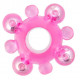 Розовое эрекционное кольцо c бусинками