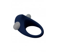 Гладкое синее эрекционное виброкольцо STIMU RING