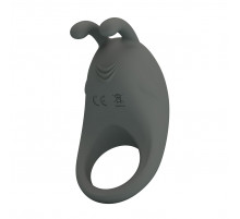 Серое эрекционное кольцо с вибрацией Master Ring