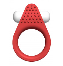 Красное эрекционное кольцо LIT-UP SILICONE STIMU RING 1 RED