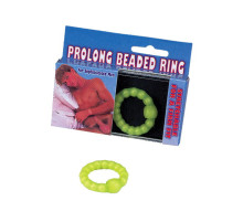Салатное эрекционное кольцо с бусинами