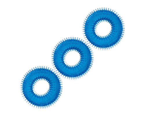 Заказать Комплект из трех голубых колец для эрекции 3-Pack Ultra-Stim Stretch Cock Rings