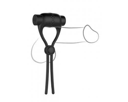Заказать Черное перезаряжаемое эрекционное вибролассо №01 Vibrating Cock Ring