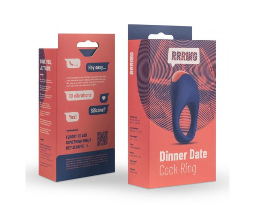 Заказать Синее эрекционное кольцо RRRING Dinner Date Cock Ring